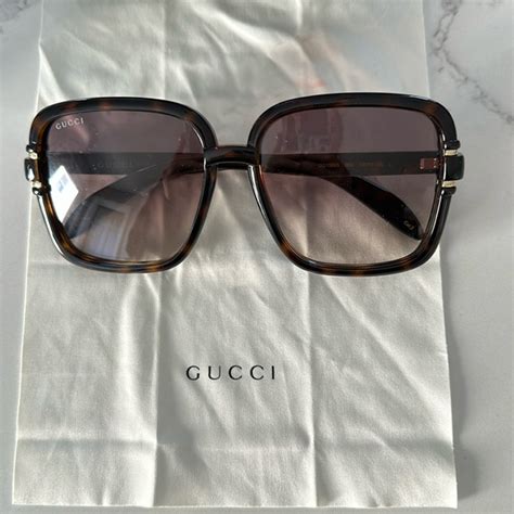 gucci havana transparent eyeglasses|Gucci 59mm square sunglasses.